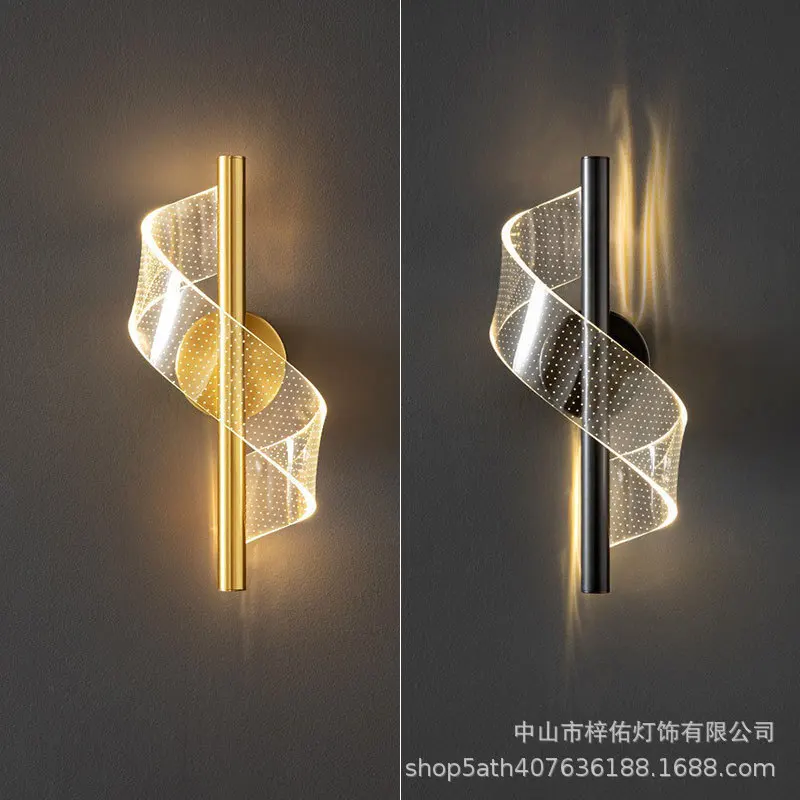 

Minimalist acrylic wall lamp Art designer Corridor background wall lamp Living room bedroom bedside light luxury wall lamp