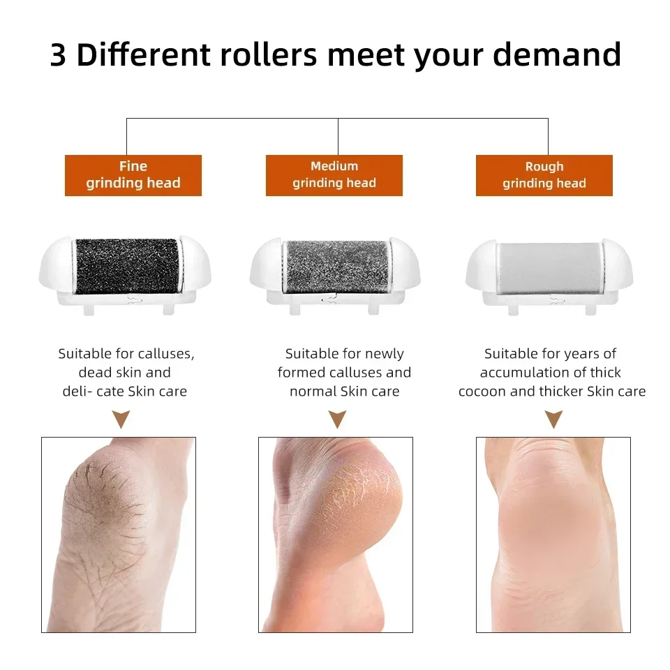 Rechargeable Electric Foot File Callus Remover Machine Pedicure Device Foot Care Tools Feet For Heels Remove Dead Skin pedicure 2