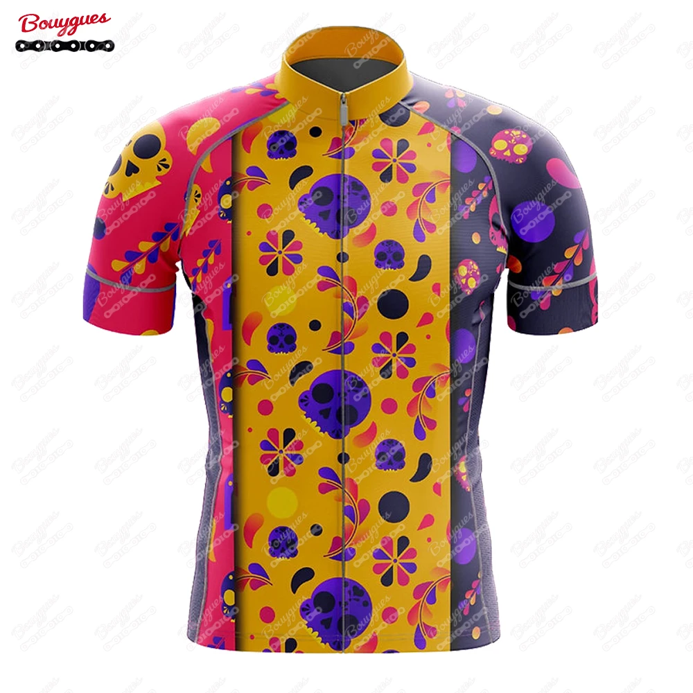 thumbnail image 1 of 17 SKULL Camiseta de ciclismo para hombre, camiseta de ciclismo de montaña, ropa de ciclismo de carretera, blusa de manga corta de verano para ciclistas, 1 of 5