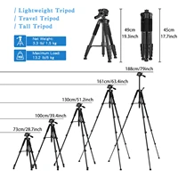 79” Camera Tripod, Tripod for Camera and Phone, Aluminum Professional Tripod Stand with Carry Bag and Phone Holder - Image 2