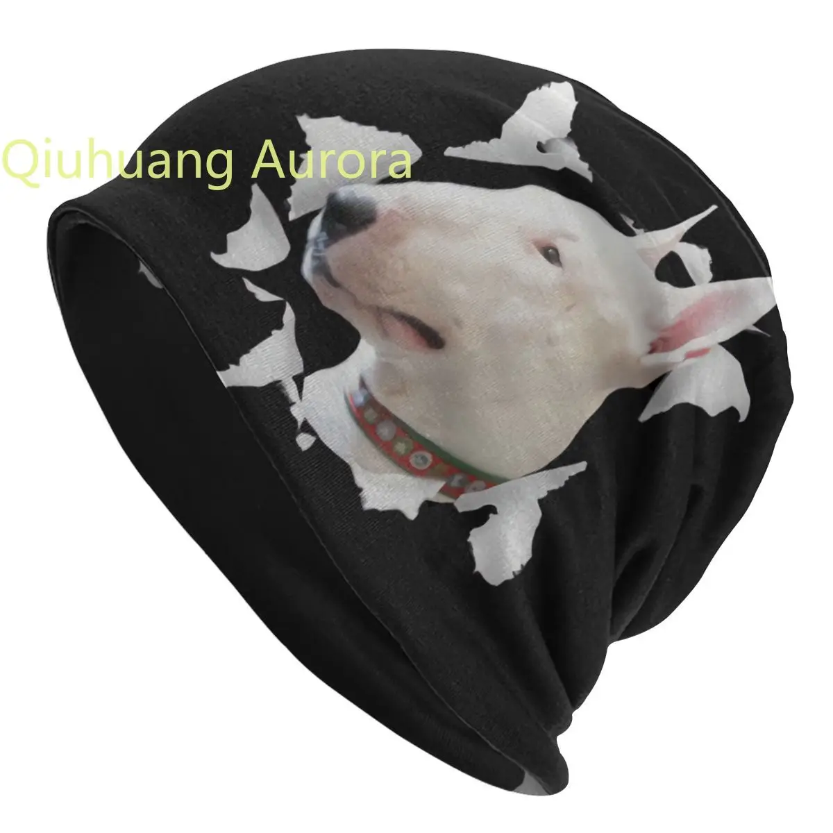 

Dog Face Bull Terrier Hat Pullover Children Thin Warm Male Polyester Caps