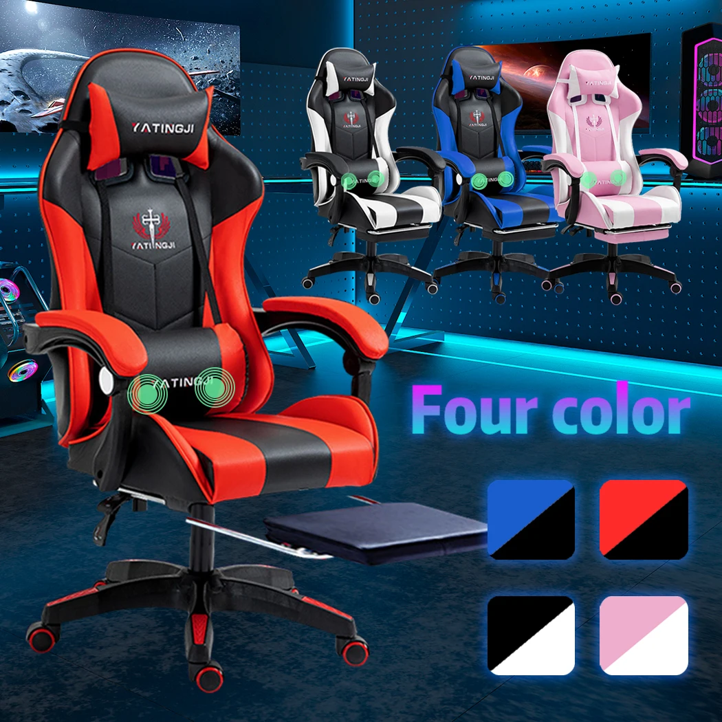 PORIYA Gaming Chair Home Office Ergonomic 2-Point Massage Reclining Computer Chair