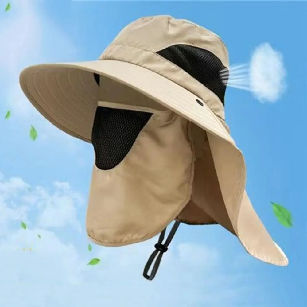 Balaclava Hat Caps Mask Set Bucket Hat Sunscreen UV Protection Fisherman Neck Flap Visor Sun Camping