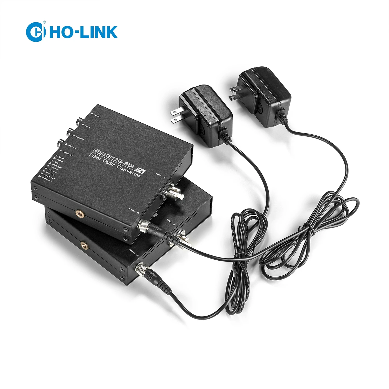 ho-link 1 Channel 10km Video 12g-sdi fiber optical transmitter and receiver with CE/FCC/RoHs