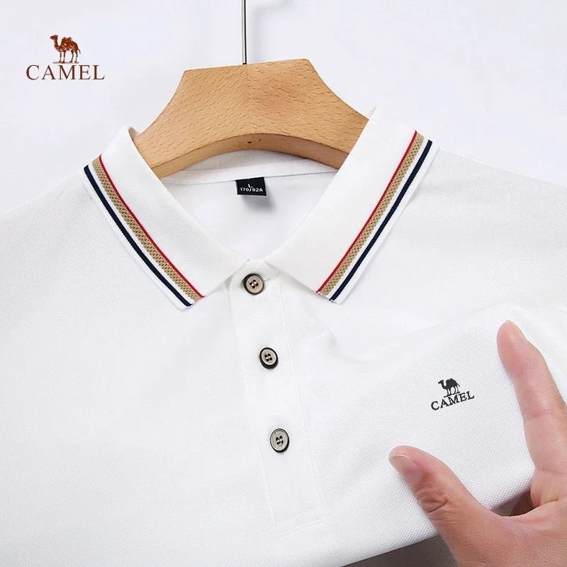 

Embroidered CAMEL lapel short sleeved polo shirt summer thin men's T-shirt business casual soft fitness outdoor sports shirt