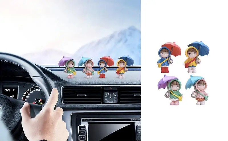 

Мультяшные украшения для автомобиля, милые Мультяшные парные фигурки, украшения, зонтик для влюбленных, автомобиль, полимерные статуи, украшения