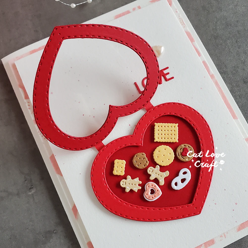 Catlove Love box with cookies Metal Cutting Dies Scrapbooking Mold Stencil Die Cuts Card Making DIY Craft Embossing New Dies