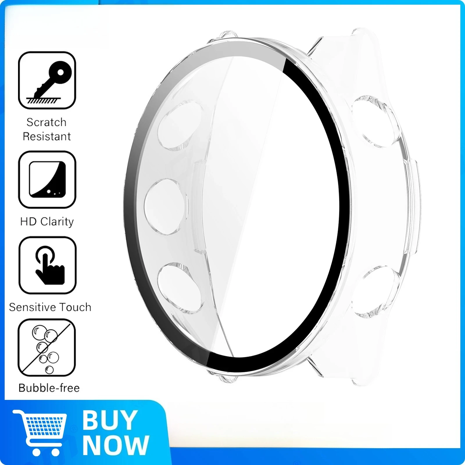 Durable Tempered Glass Screen Protector & Hard PC Protective Bumper Combo