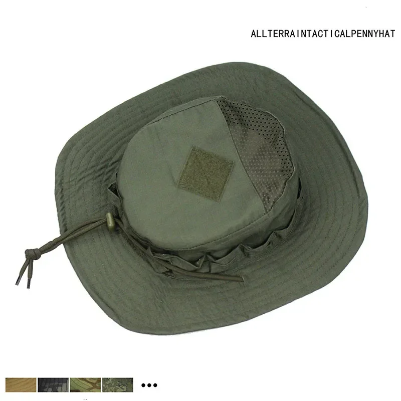 New Tactical Camouflage Boonie Cap Hunting Wide Brim Hat Men Outdoor Sports Fishing Hiking Sunshade Hat Foldable Soft Hats