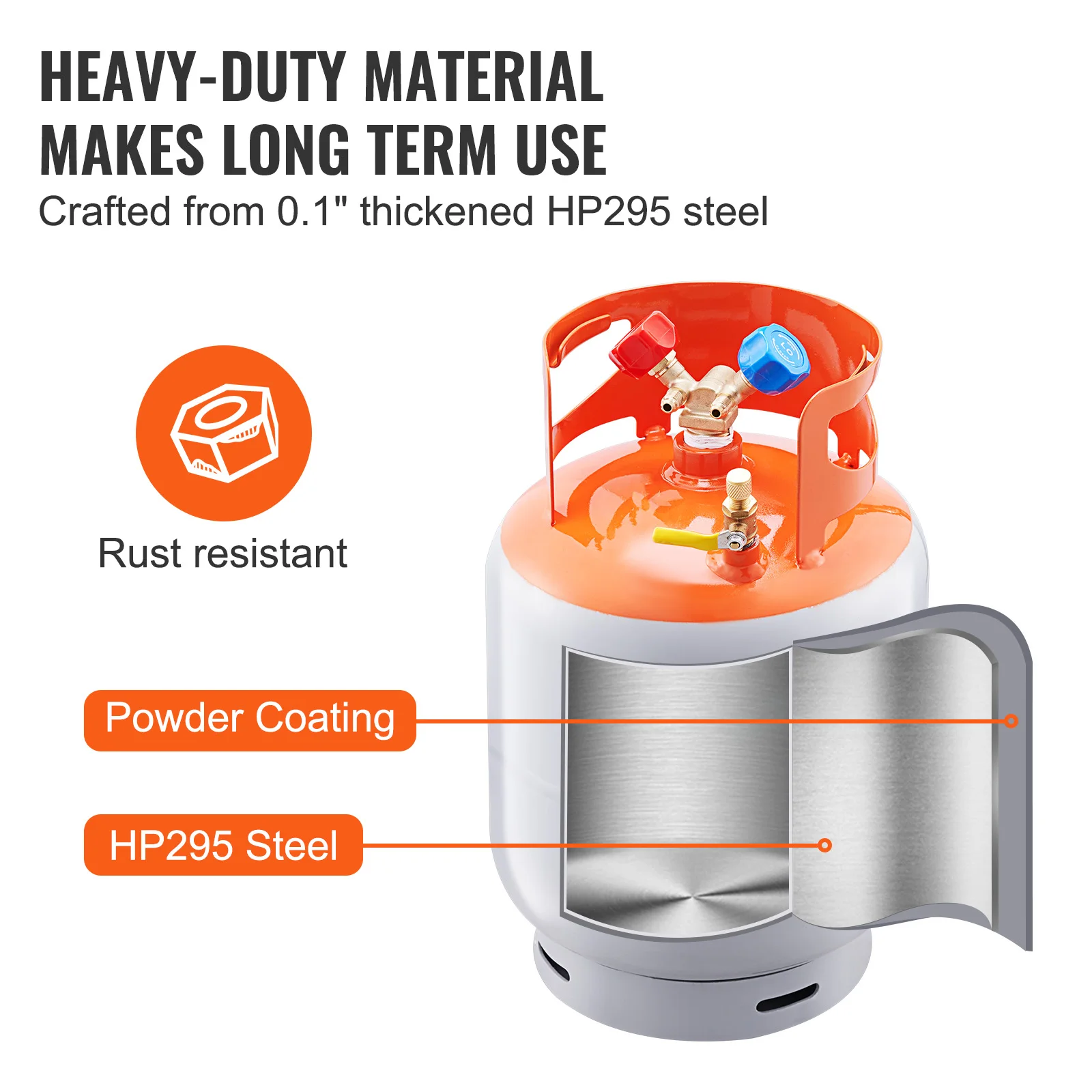 30 lb Refrigerant Recovery Tank 400 psi Portable Cylinder Tank with Y-Valve for Liquid/Vapor Recovery Can for R22/R134A