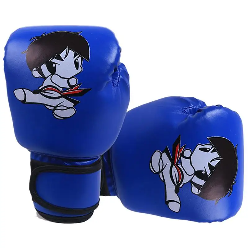 Youth Boxing Gloves PU Leather Punching Bag Gloves Cartoon Patterns Sparring Gear For Kids Home Gym Training Device For Muay