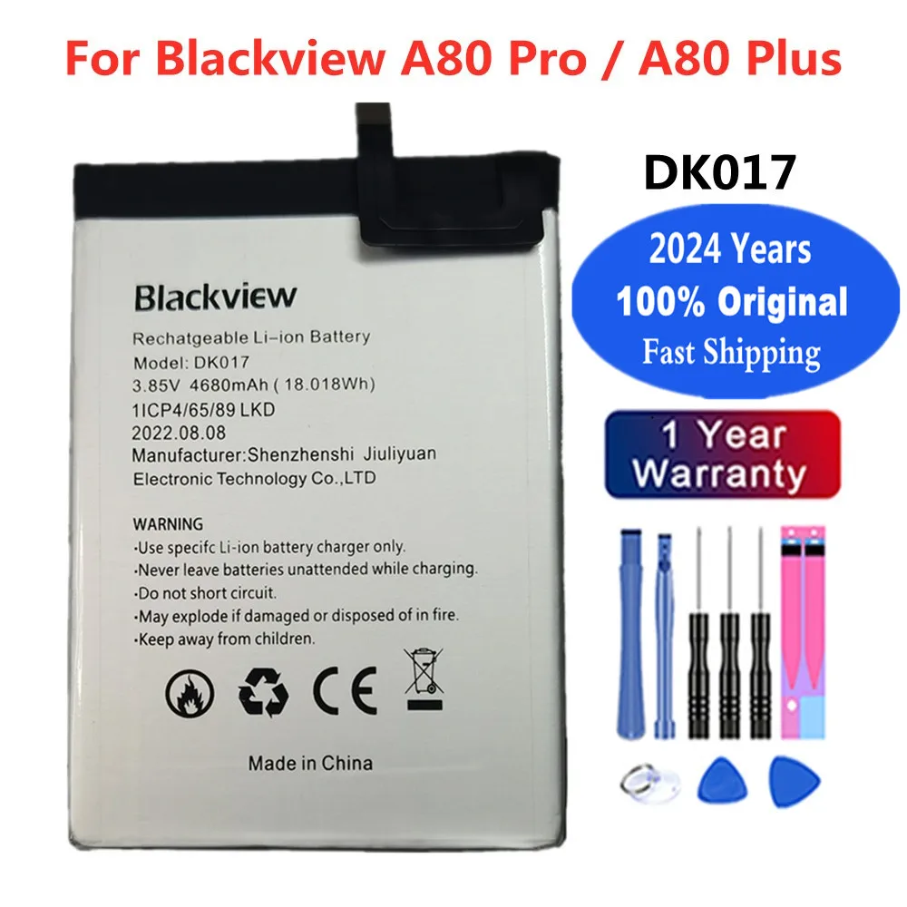 

2024 Years 4680mAh Original DK017 Battery For Blackview A80 Pro A80Pro A80 Plus A80Plus Mobile Phone Bateria Battery + Tools