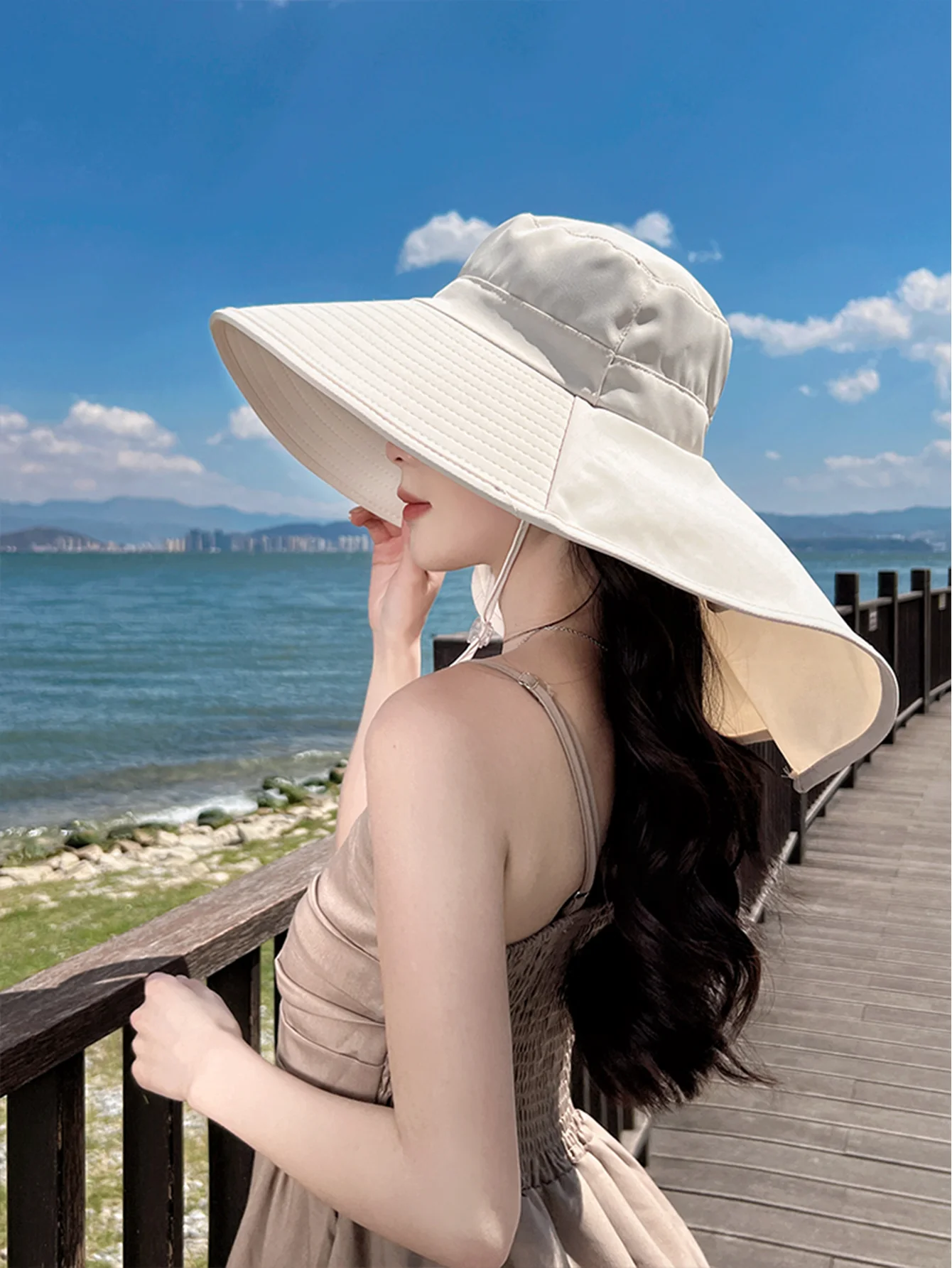 Cappello Estivo Donna Pieghevole Con Tesa Larga – Protezione UV – Per Spiaggia, Viaggi E Outdoor