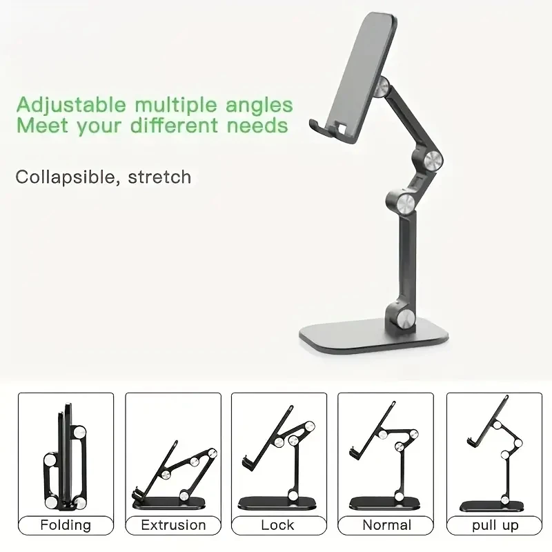 S25353e57c3b04800bd3bee6e70453addG Mobile Phone Tablet Bracket Artifact Desktop Folding Portable Lifting Live Broadcast Stand Lazy Tracking Watching TV Universal B Mallzona