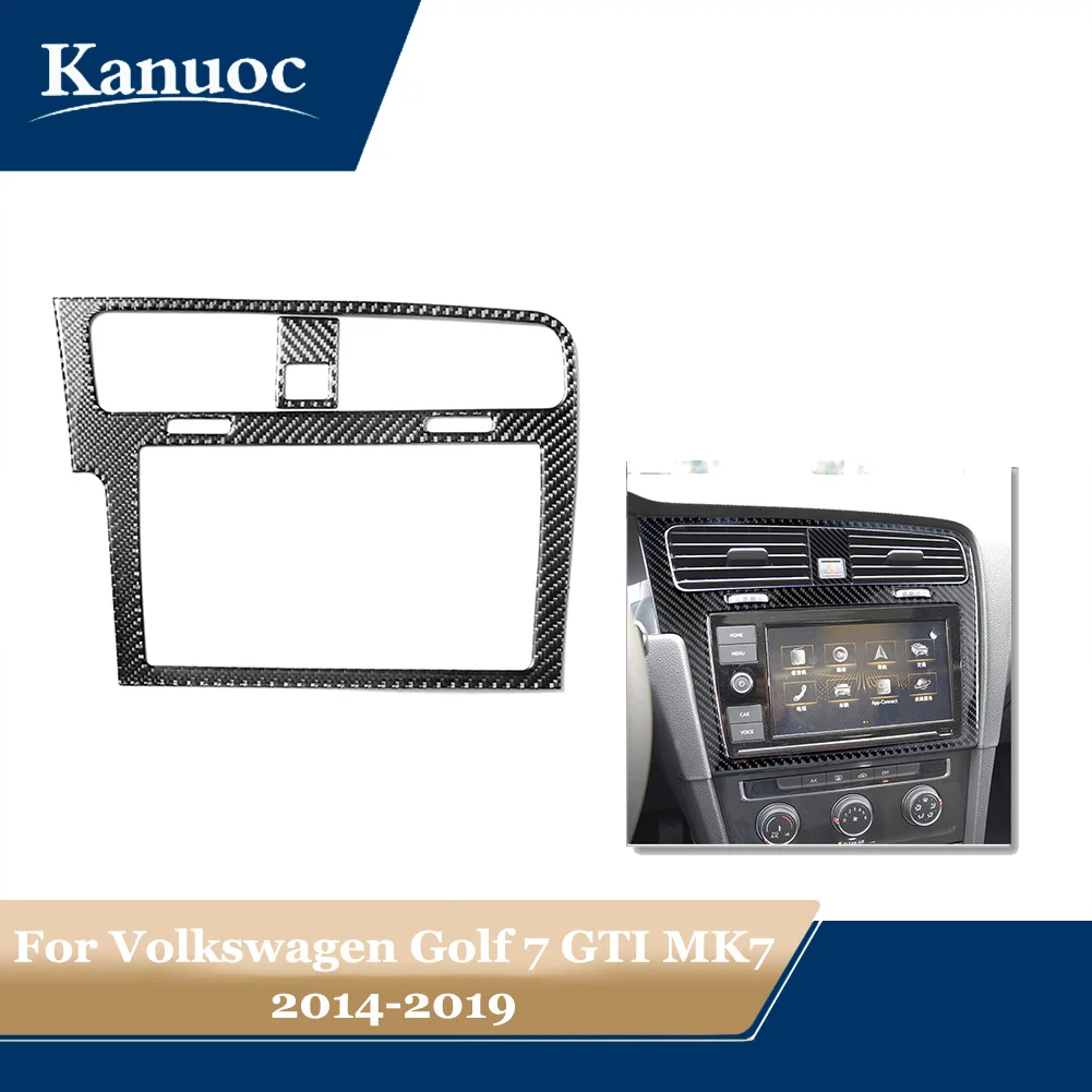 

Car Interior Accessories For Volkswagen Golf 7 GTI MK7 2014 2015 2016 2017 2018 2019 Navigation Panel Frame Carbon Fiber Sticker