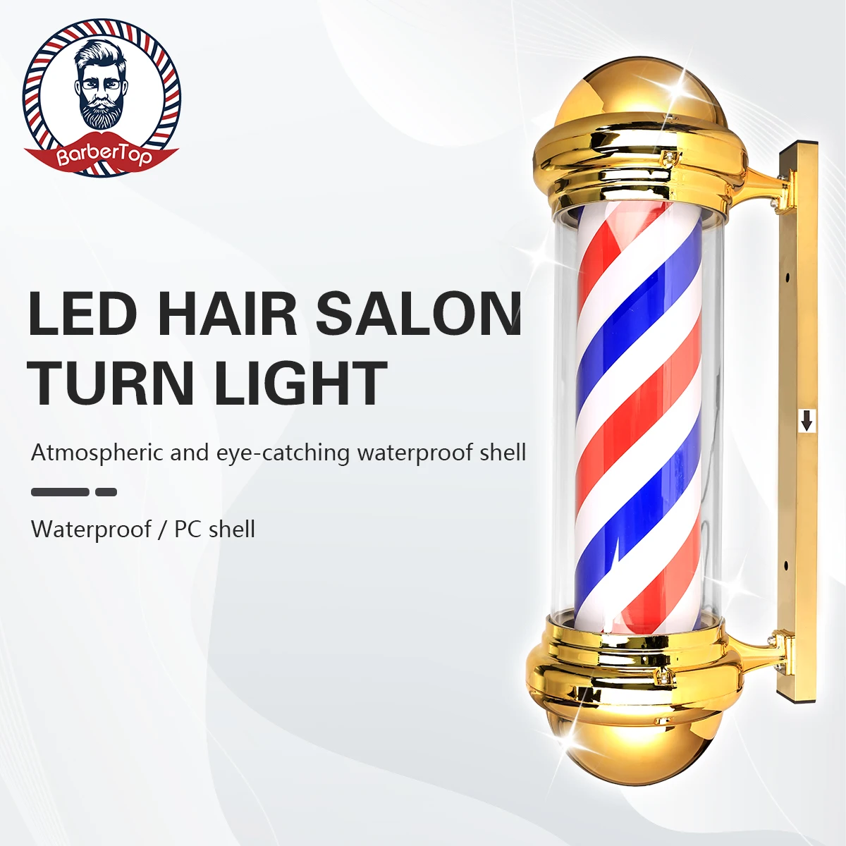 29'' Barber Pole Light Hair Salon Open Sign Rotating LED Strips Barbershop Waterproof Save Energy Wall Mount Light 2023