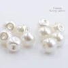 Hisenlee 6 Size Sewing Buttons Side Hole Round Plastic Pearl Buttons 6mm 8mm 9mm 10mm 12mm 14mm White/Ivory Accessories 100Pcs 6