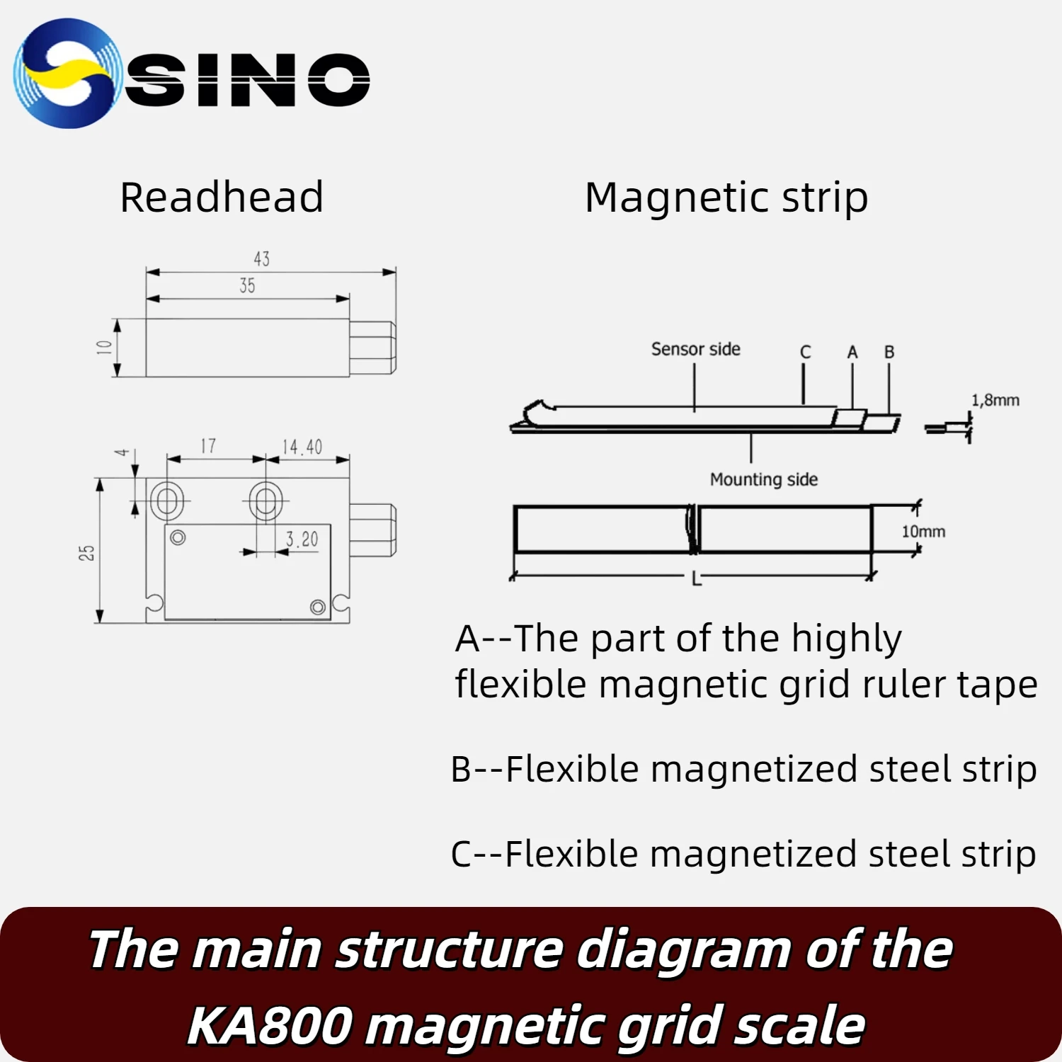 High Precision Linear Scale Ruler non-contact Measurement System DRO Magnetic Grating Scale Magnetic Encoder linear scale ruler