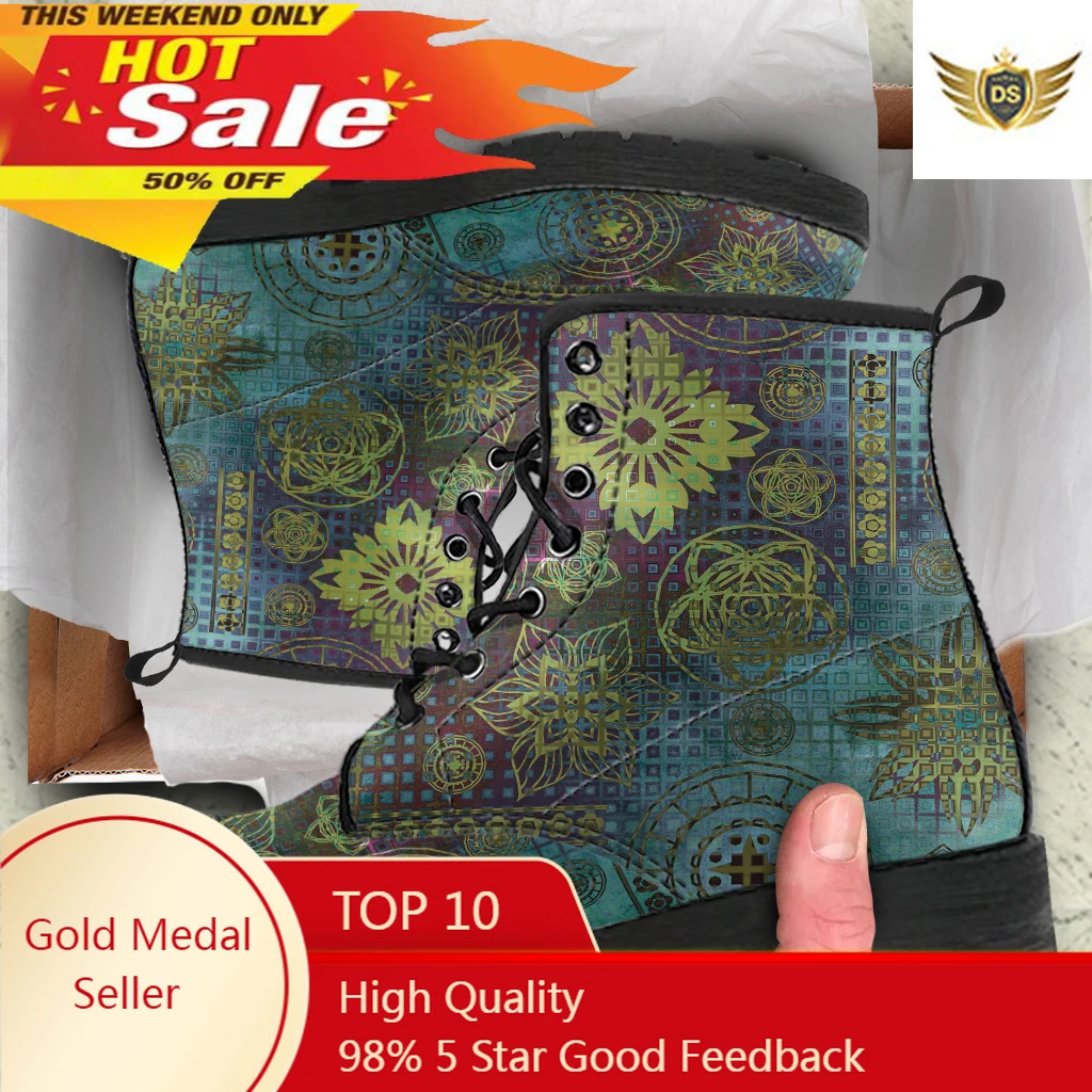 Fashion Lace-up Lady Leather Boots Casual Flats Ankle Shoes Dropshipping Slip On Round Toe Women's Booties Zapatos Para Mujere