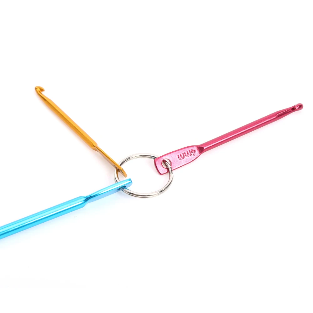 3pcs/set Afghan Tunisian Aluminium Crochet Hook Set Knitting Sewing Needle Hand Knit Tool with Hole EyeHand Weaving Tool