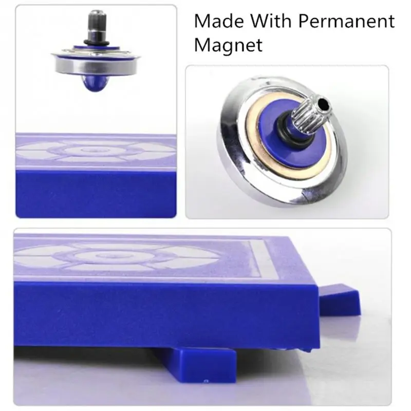 77HD Magnetic Gyro Toy Fidget Desk Toy Levitating Spinning Tops with Base Plate Non-Perpetual Motion Anxiety Office Decor