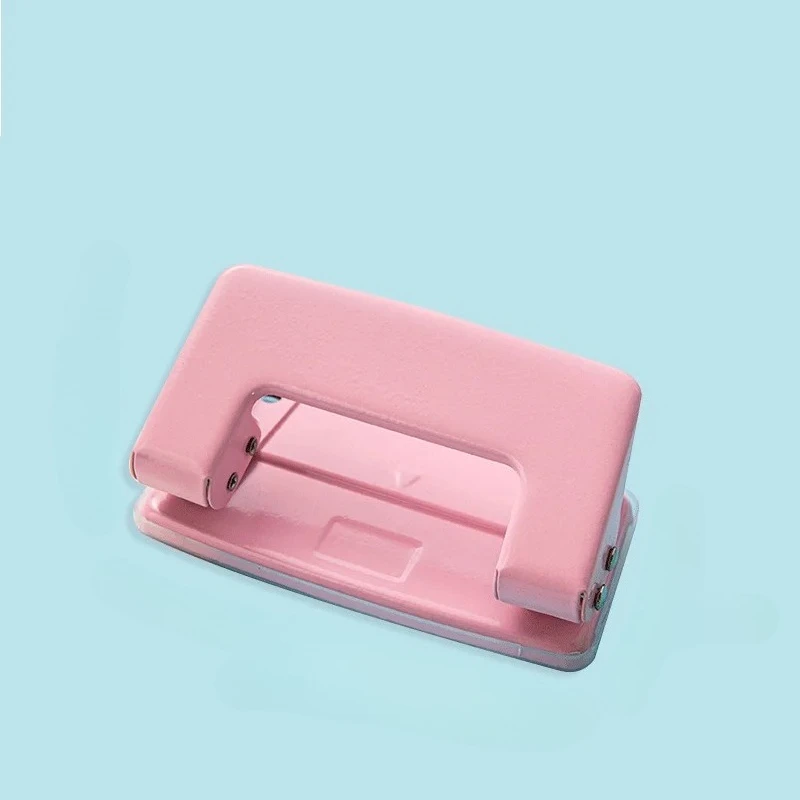 1pcs 컬러 더블 홀 미니 펀치 6mm 라운드 수동 펀치 사무 문서 루스 리프 바인딩 펀치 문구