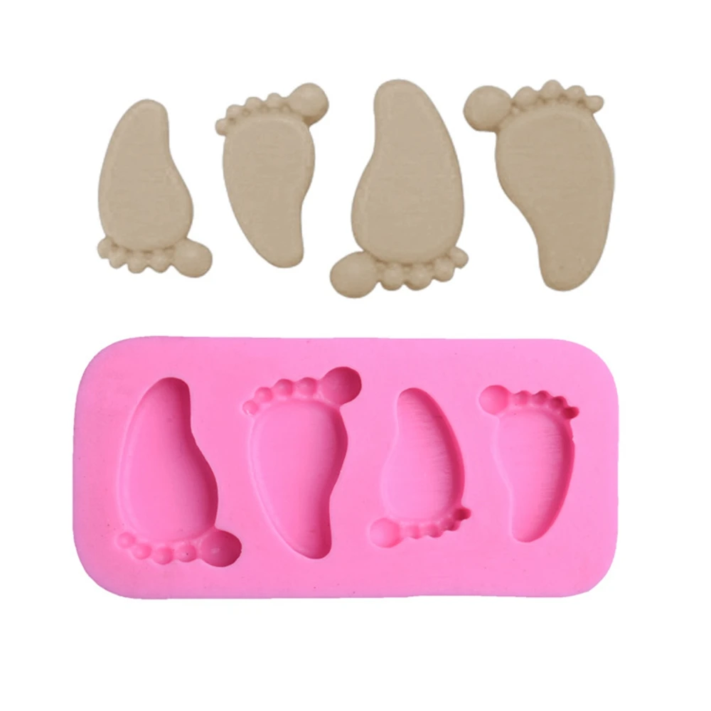 

200 pieces 3D Baby Feet Silicone Mold Chocolate Fondant Cake Decorating Baking Tool Bakeware Pudding Baking Paste Mold