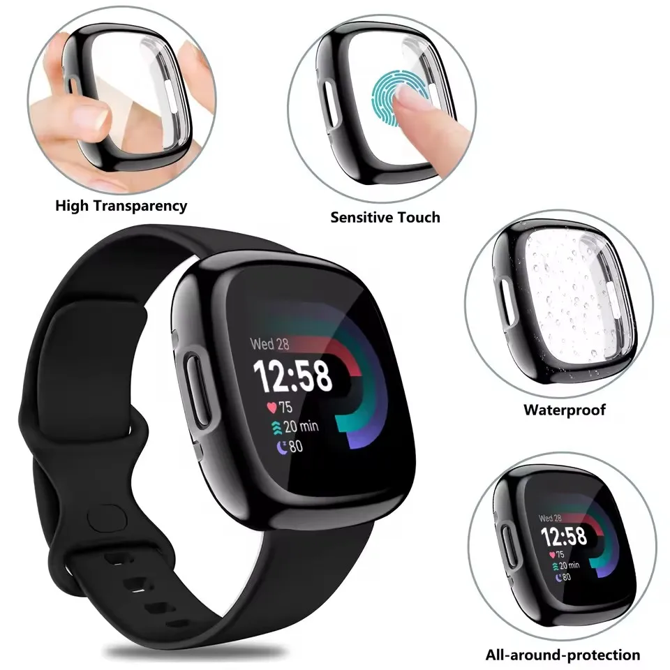 Premium Soft TPU Plated All-Around Watch Protective Screen Protector Case