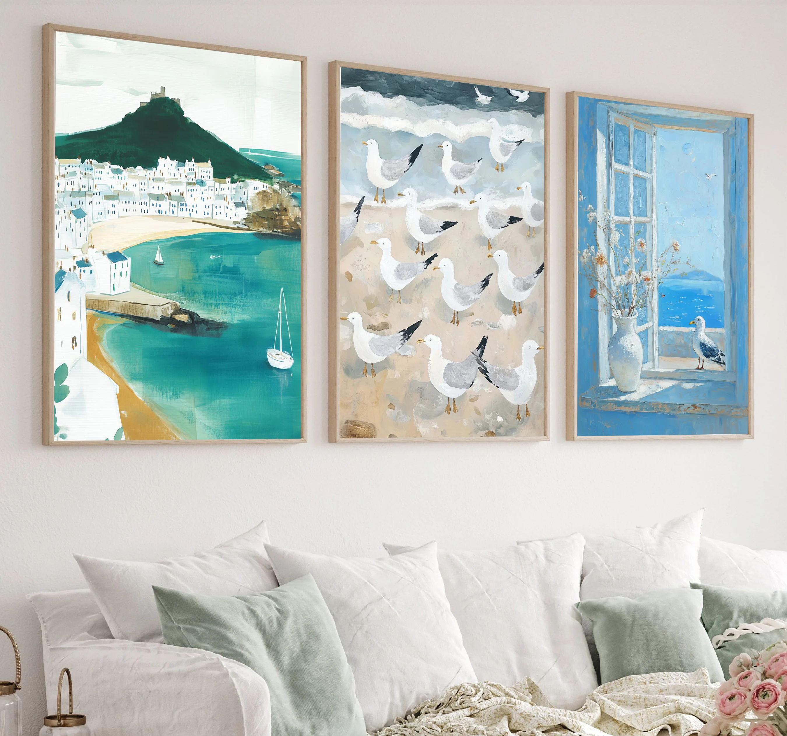 Summer Ocean Seagulls Canvas Poster 2