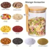 18oz Airtight Glass Jars With Lids And Spoons, Candy Jars With Lids, Clear Spice Jars, Small Food Storage Containers 5