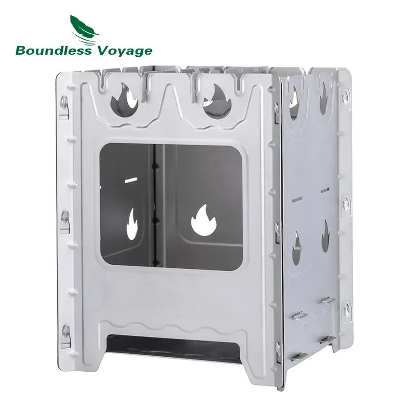 Boundless Voyage 티타늄 캠핑 우드 스토브, 접이식 백패킹 버너, 야외 조리기구, 여행 요리 그릴 쿠커, Ti2008C