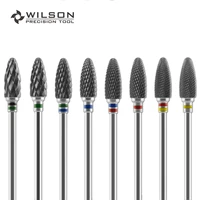 WILSON-Bullet Shape - 6.0mm - Cross Cut - Black Zirconia Ceramic Dental Lab Burrs - PRECISION TOOL 1