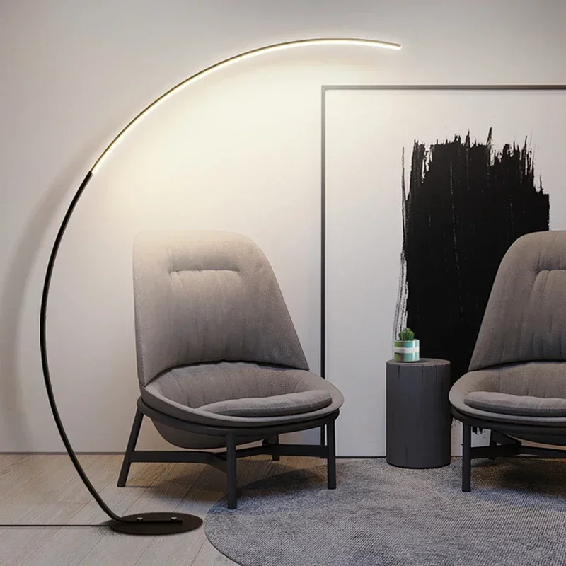 Modern Minimalist Nordic Fishing Living Room Floor Lamp Designer Art Model Room Creative Ins Vertical Bedside Standing Light LED