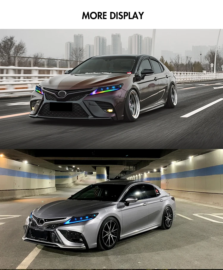 Auto-Upgrade-Zubehör für 2018-2024 Toyota Camry LE SE XLE XSE TRD RGB-Scheinwerfer Klare Reflektoren Nahtloser Ersatz DRL – Detail 8