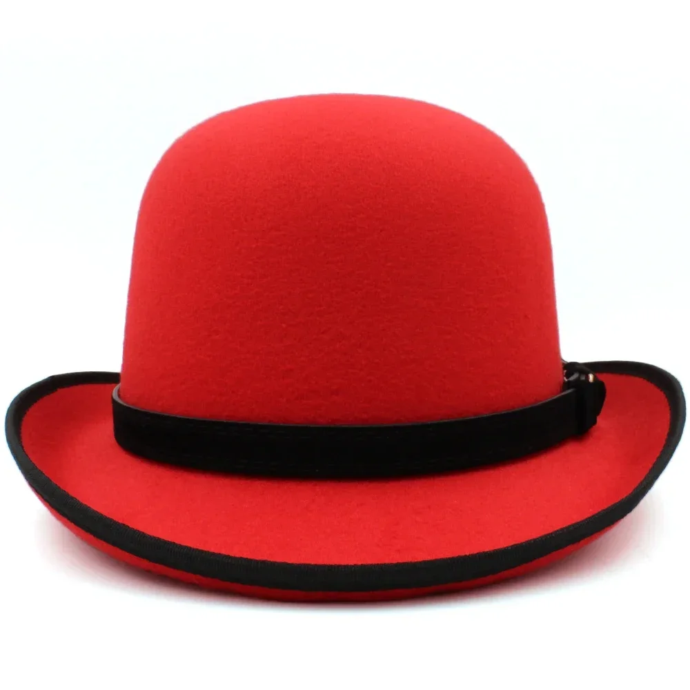 Männer Frauen Oval Top Klassische Wolle Bowler Hut Rolle Felge Derby Cap Sonnenhut Party Straße Stil Einstellbare Größe UNS 7 1/8-7 3/8 UK M-L – Detail 15