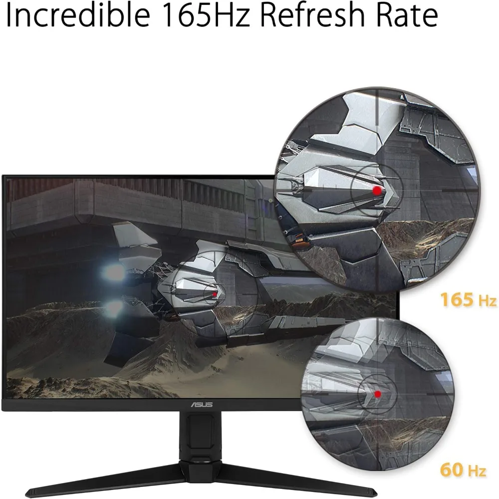 TUF Gaming VG279QL1A 27” HDR Gaming Monitor, 1080P Full HD, 165Hz (Supports 144Hz), IPS, 1ms, FreeSync Premium, 4