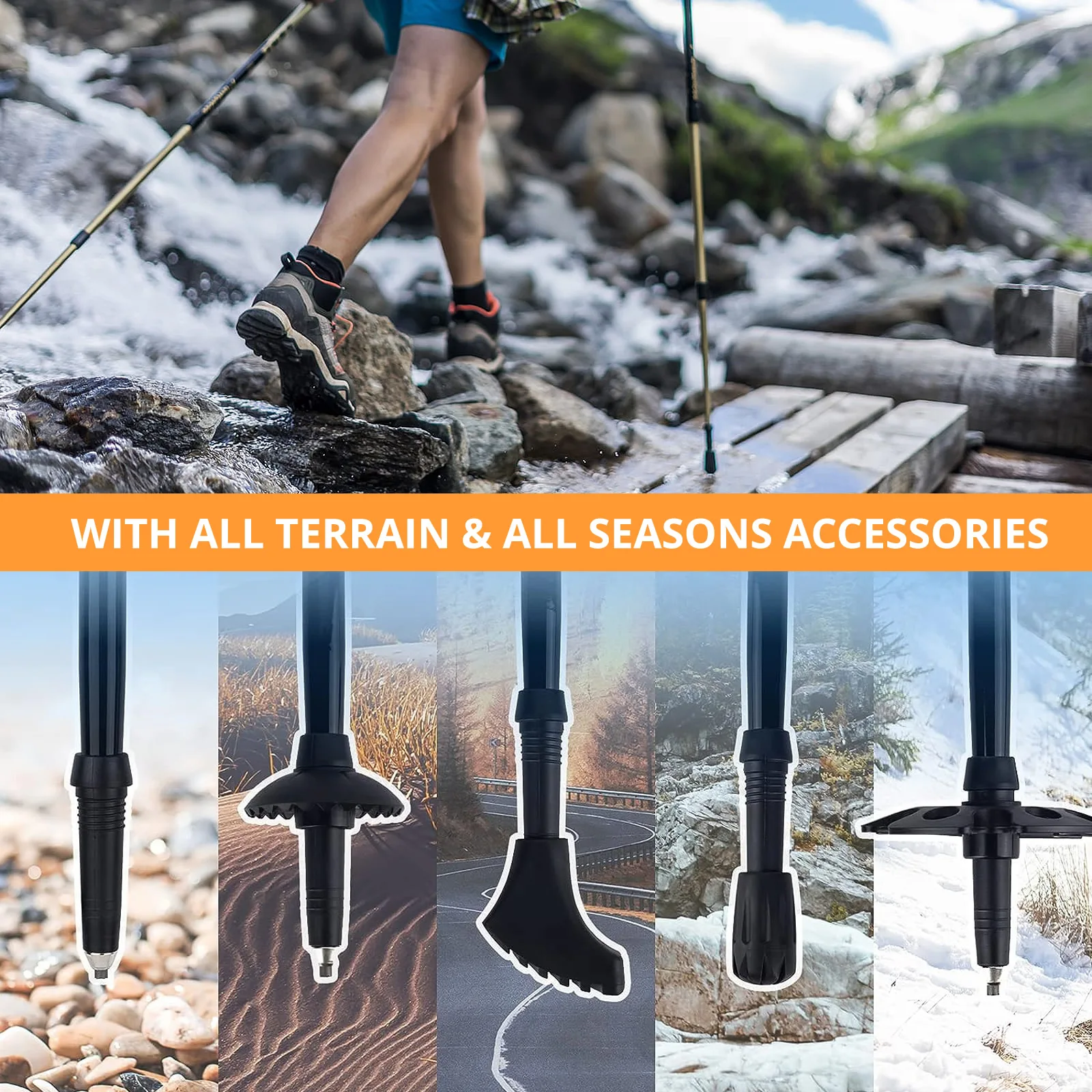 2PCS Climbing Stick 290g Aluminum Alloy Trekking Poles Walking Stick 등산스틱 Collapsible Telescopic Sticks Light with Storage Bag 6