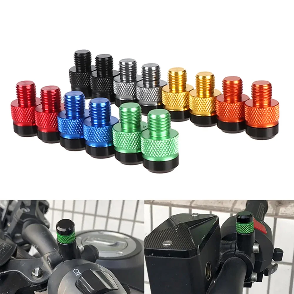 1 paar Motorrad Universal M10 * 1,25 Aluminium Spiegel Loch Stecker Schrauben Bolzen Abdeckungen Für HONDA Suzuki Yamaha Triumph Trident