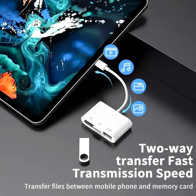3 In 1 Adapter Type-C, Tf, Cf, Sd, Memory Card Reader, Recorder, Compact Flash Usb-C, Pro, Huawei, Macbook 3