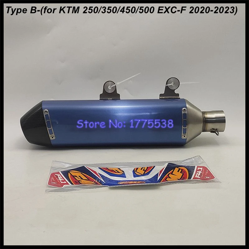 For KTM 250 350 450 500 EXC-F 2020-2023 Motorcycle Exhaust Can Escape Moto Muffler Slip on for KTM250 350 450 500 EXC-F2011-2023 - Image 4