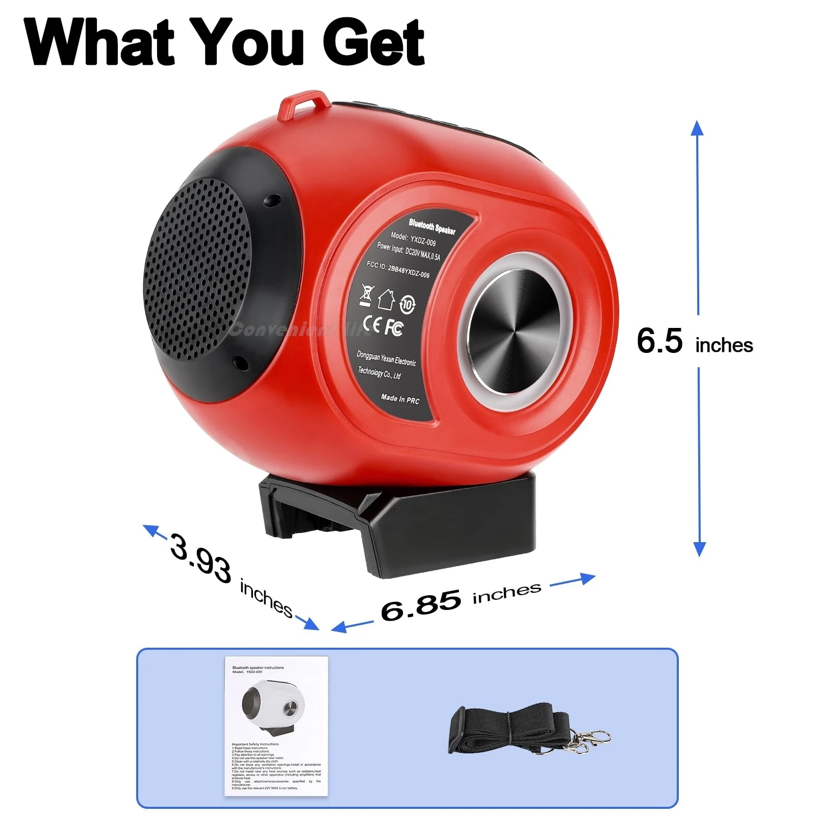 Wireless Bluetooth Speaker Compatible with Milwaukee 18V Battery TWS Paring BT5.