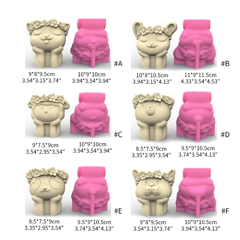 DIY Silicone Animal Flower Pot Storage Box Mold for Succulent Plants Decor