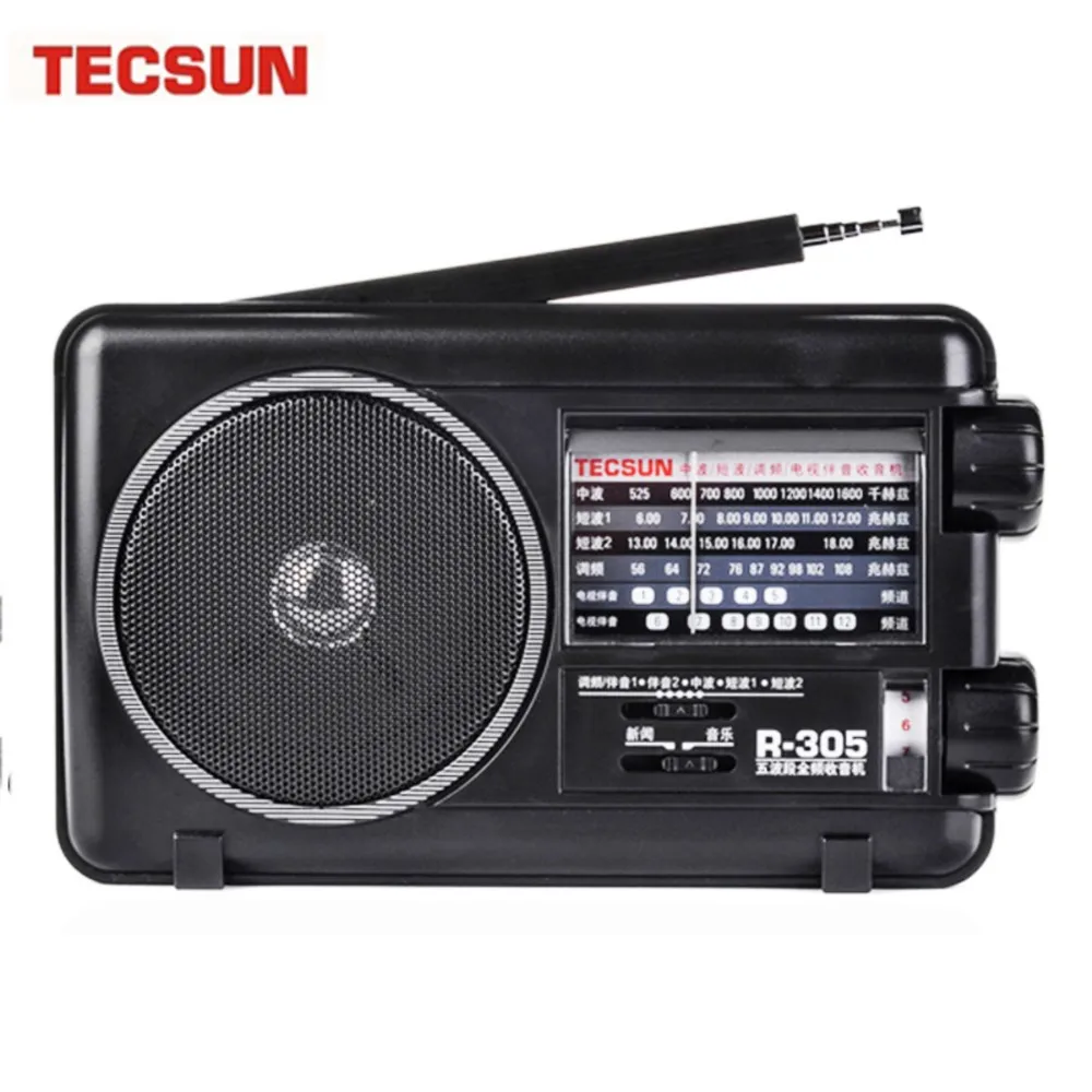 

Портативный радиоприемник Tecsun R-305, цифровой приемник с полным диапазоном, FM, SW, громкий динамик, музыкальный плеер, портативное радио