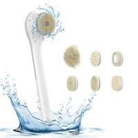 Electric Body Brush Back Scrubber for Shower Type-C Rechargeable IPX7 Waterproof 3 Gears 6-in-1 Shower Brush Heads Cordless 1