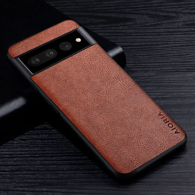 Premium Retro Litchi Pattern Leather Business Style Protective Back Cover