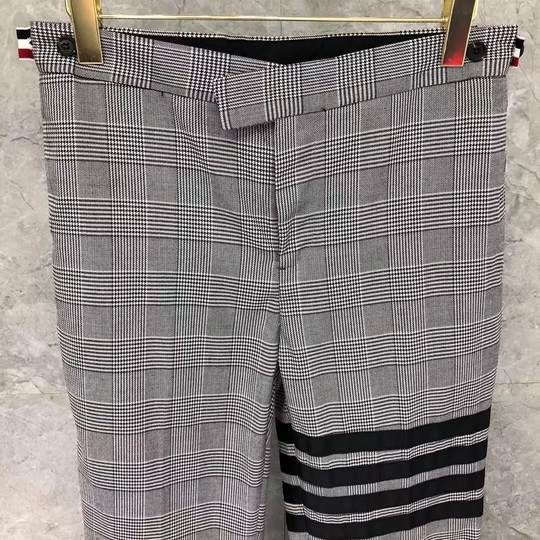 Factory Direct Tb Tom Autumn/winter New Black Four-in-one Plaid Trousers Casual Fashion Comfortable Versatile Suit Trousers 2