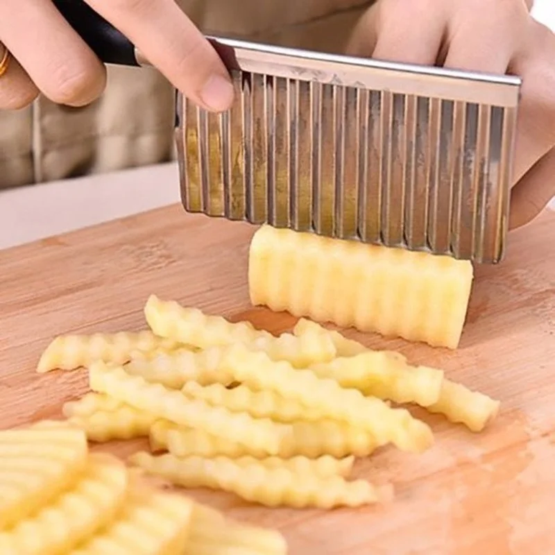 Patates Dalgal Kenarl B ak Paslanmaz elik Mutfak Gadget Sebze Meyve 