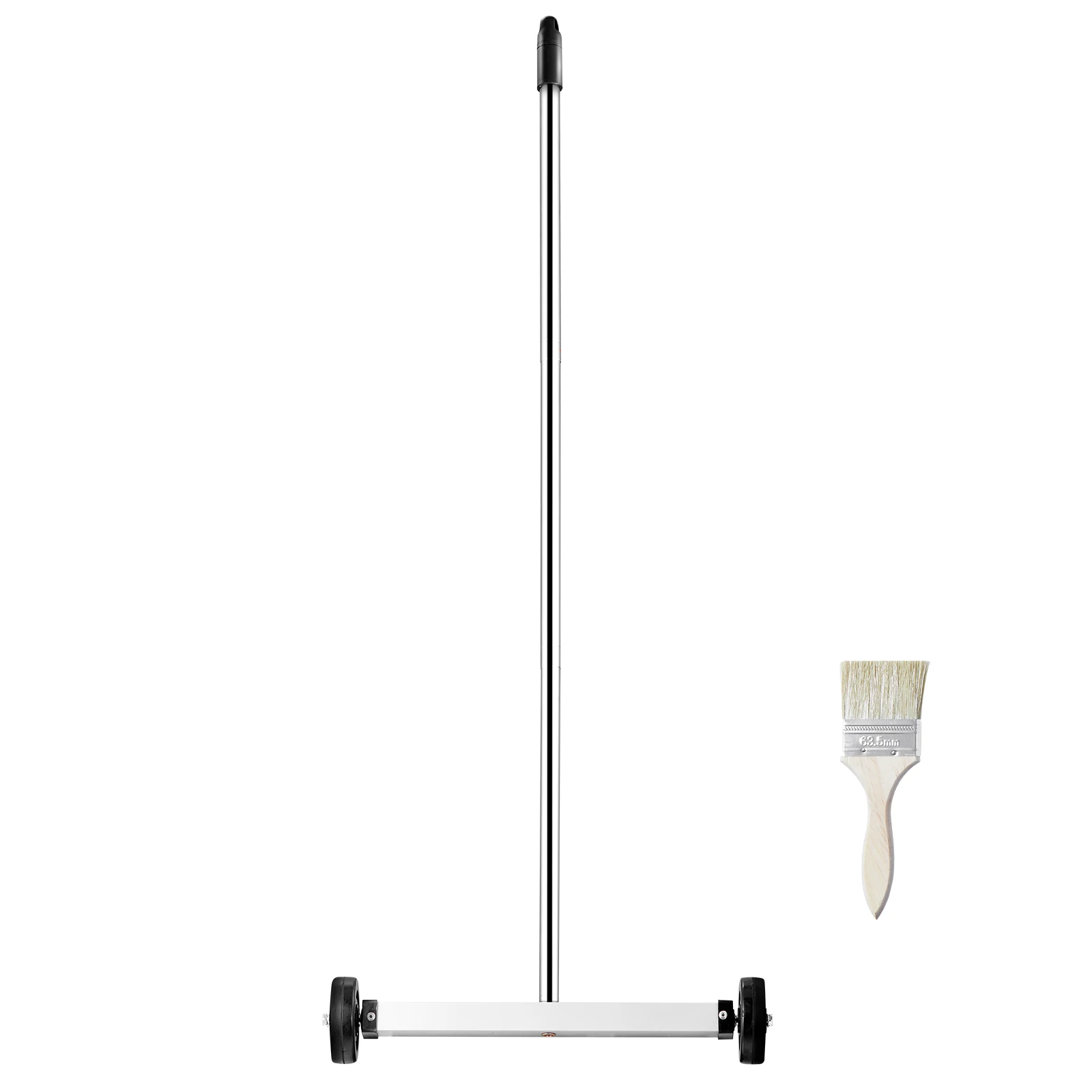 SucceBuy Balayeuse magnétique roulante avec roues Balayeuse de ramassage magnétique de type poussoir Grande ramassage magnétique Balayeuse de pelouse Facile nettoyage