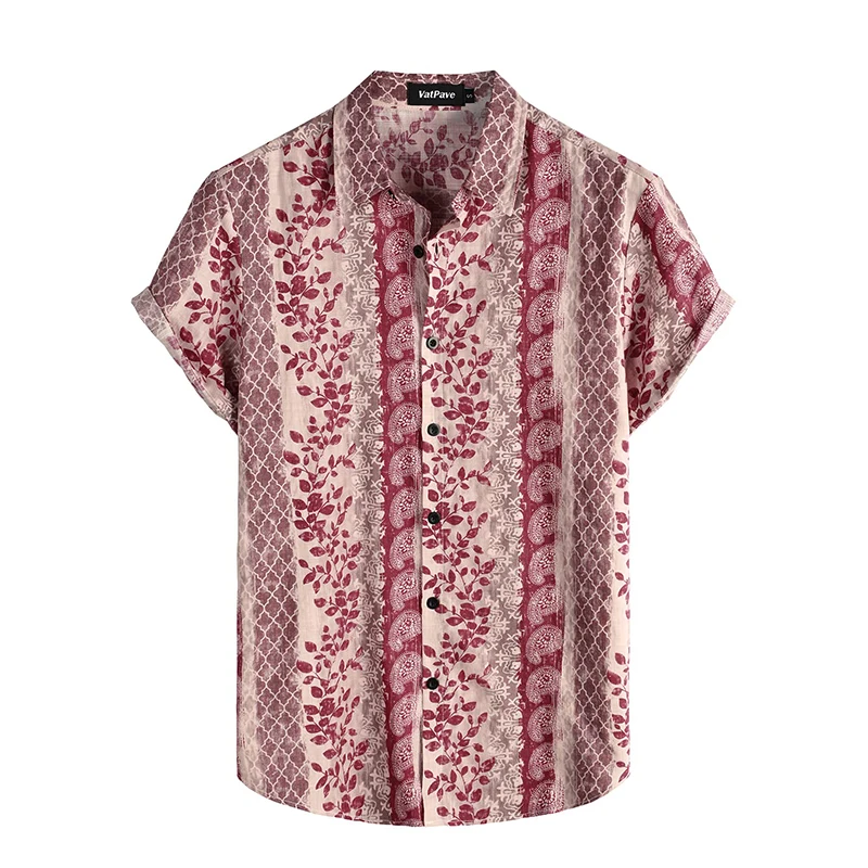 thumbnail image 1 of Camisas casuales hawaianas con estampado floral 3D para hombre, camisas de playa tropicales de manga corta con botones para hombre, camisas de manga masculina, 1 of 5