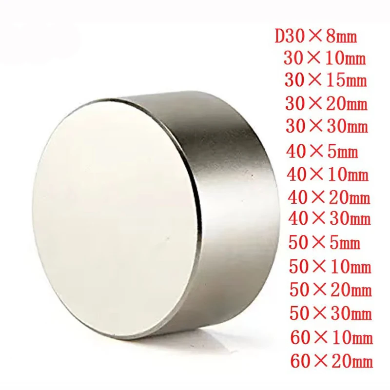 

1PC Dia 50mm 40mm 60mm Neodymium magnet Super strong round magnet Rare Earth NdFeb strongest permanent powerful magnet N35